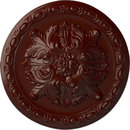 Ekena Millwork Stockport Ceiling Medallion, Hand-Painted Brushed Mahogany, 11 3/4"OD x 3/8"P CM12STBMF